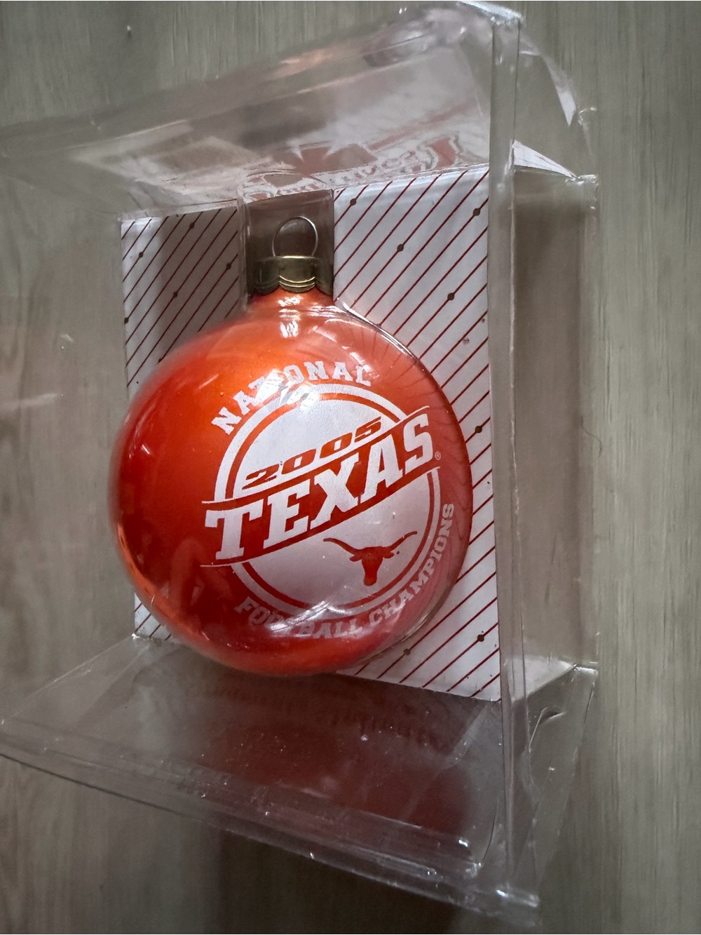Vintage 2005 National Champions Texas Longhorn Glass Christmas Ornament